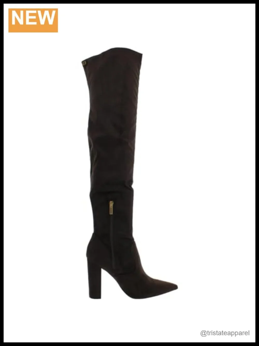 GUESS Suede Over-the-Knee Heeled Boots Pointed Toe Zip Women's Size